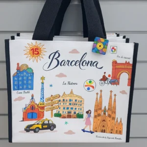 Barcelona Cityscape Illustration Tote Bag