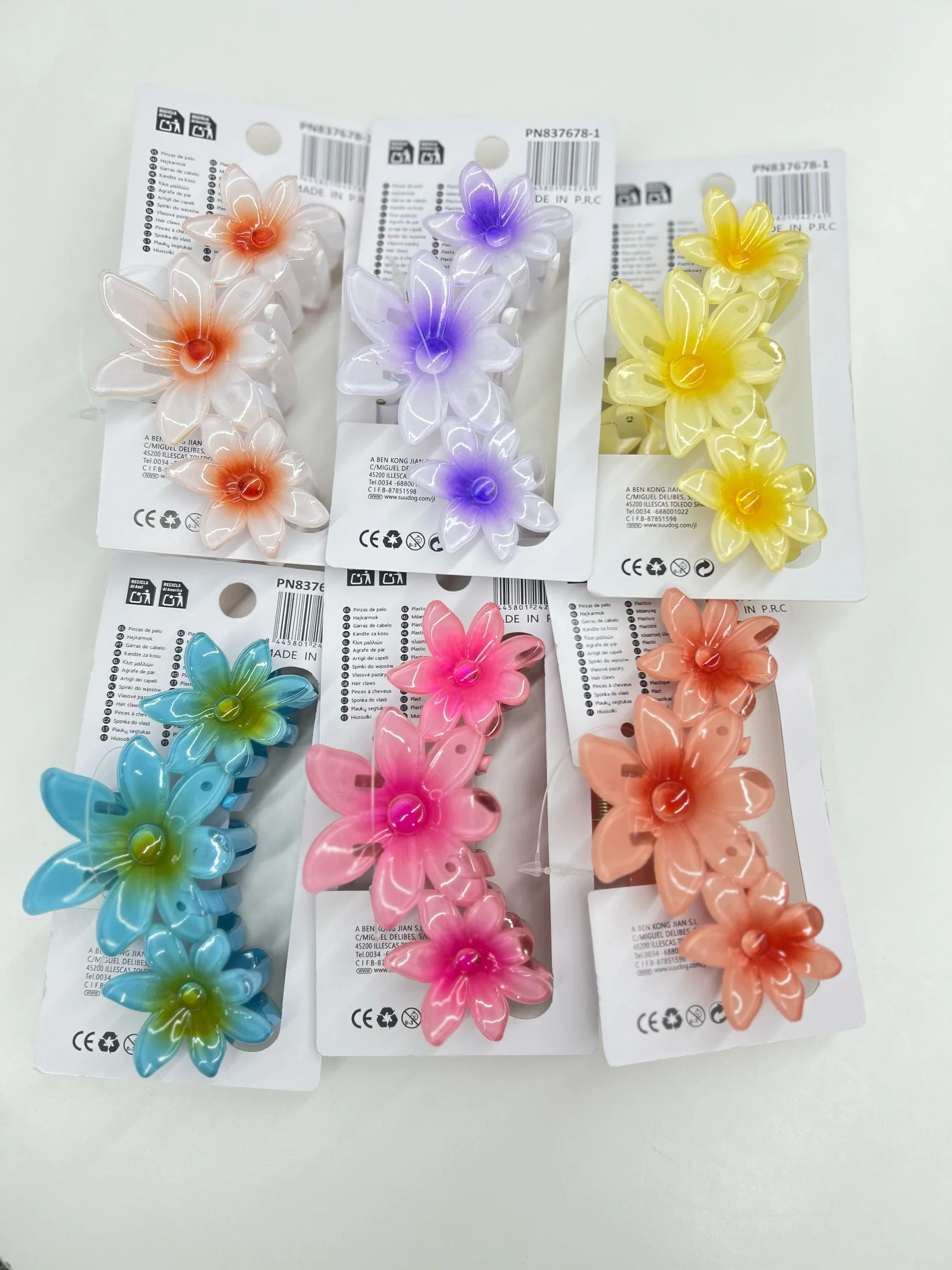 Colorful Floral Hair Clip Set
