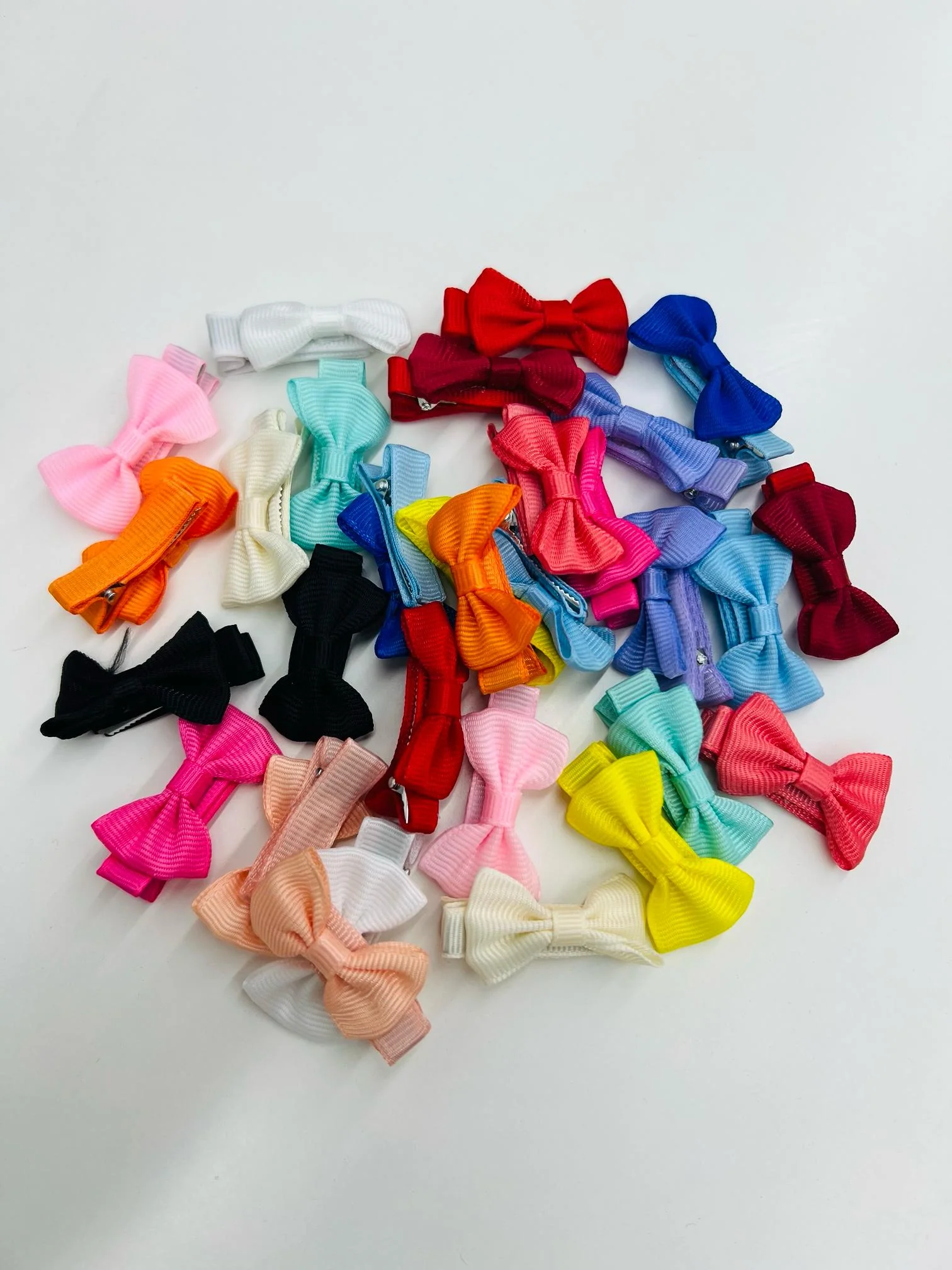 Colorful Mini Hair Bow Clips 30 pcs