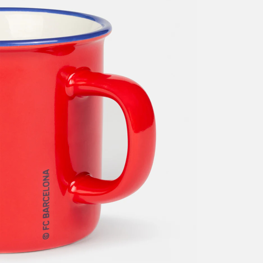 Ceramic Cup Barça Crest – Red Vintage FC Barcelona Mug - Image 4