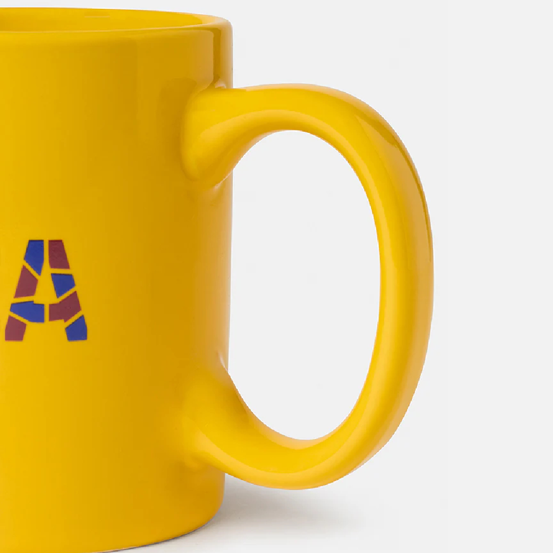 FC Barcelona Trencadís Mug – Yellow Ceramic Souvenir - Image 3