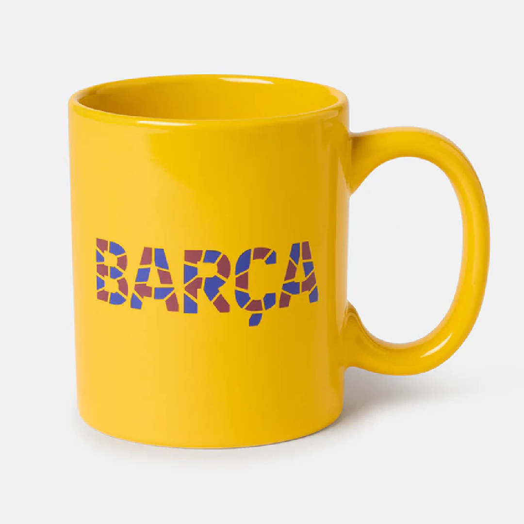 FC Barcelona Trencadís Mug – Yellow Ceramic Souvenir - Image 2